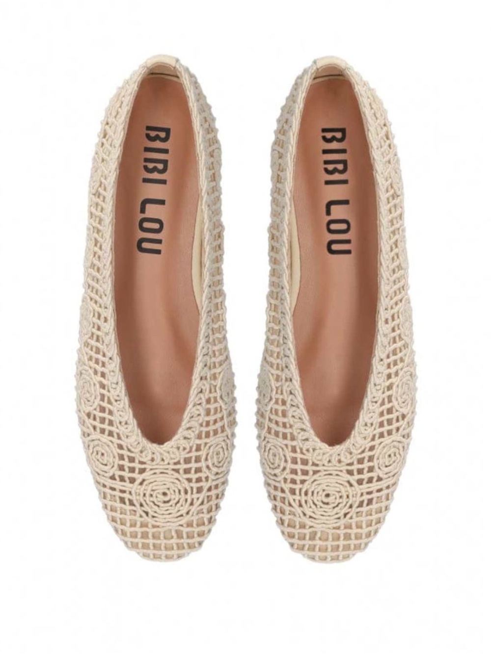 Bibi Lou from Anthropologie Crochet Ballet Flat in Cream